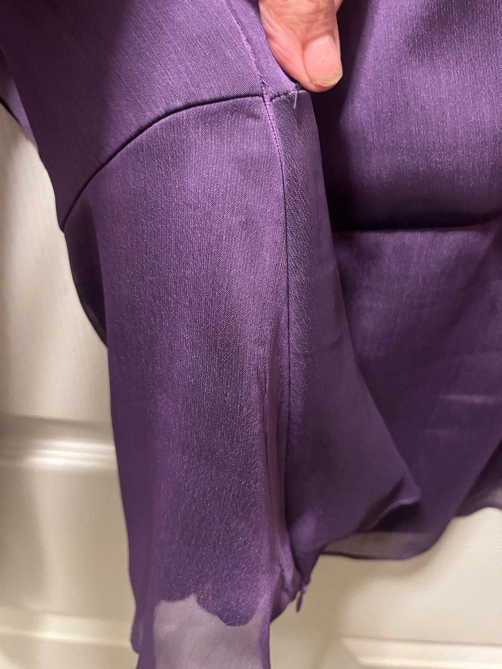 Collections by Dress Barn Woman’s Purple Ruffle Long-Sleeve Blouse. Y2K. Size 14 - Picture 6 of 6